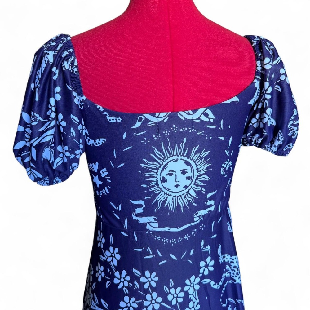 Smith & Quinn Small navy blue & white floral maxi dress celestial cottagecore - Picture 4 of 8